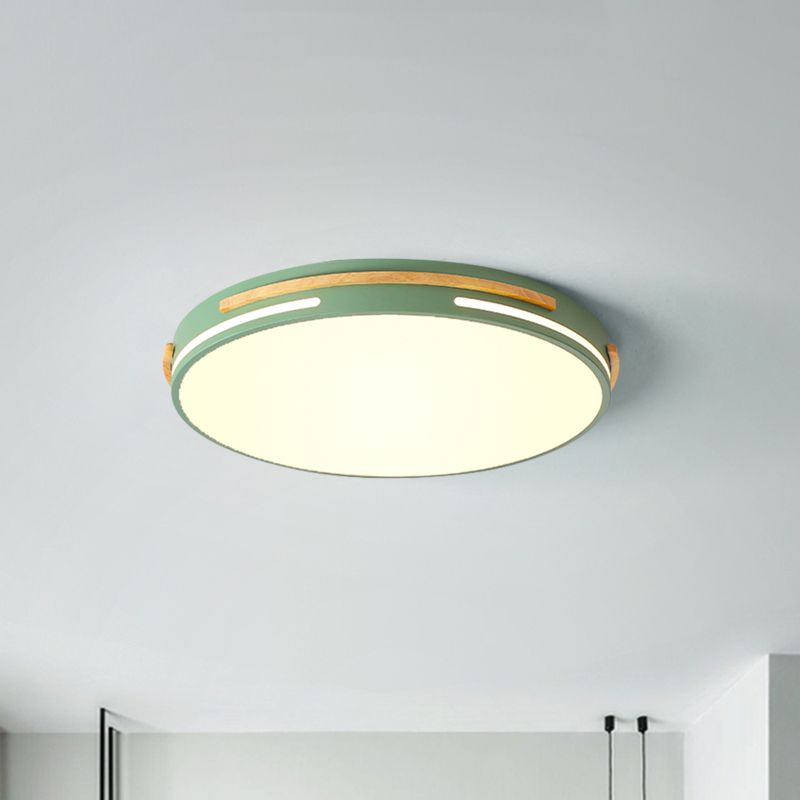 White/Green Round Flush Mount Lighting Simplicity LED Acrylic Flush Light Fixture for Living Room