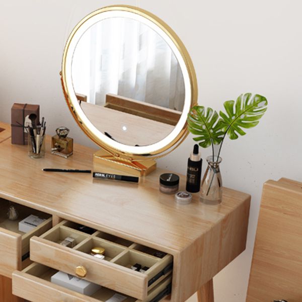 Scandinavian Dressing Table with Drawers Solid Wood Makeup Counter