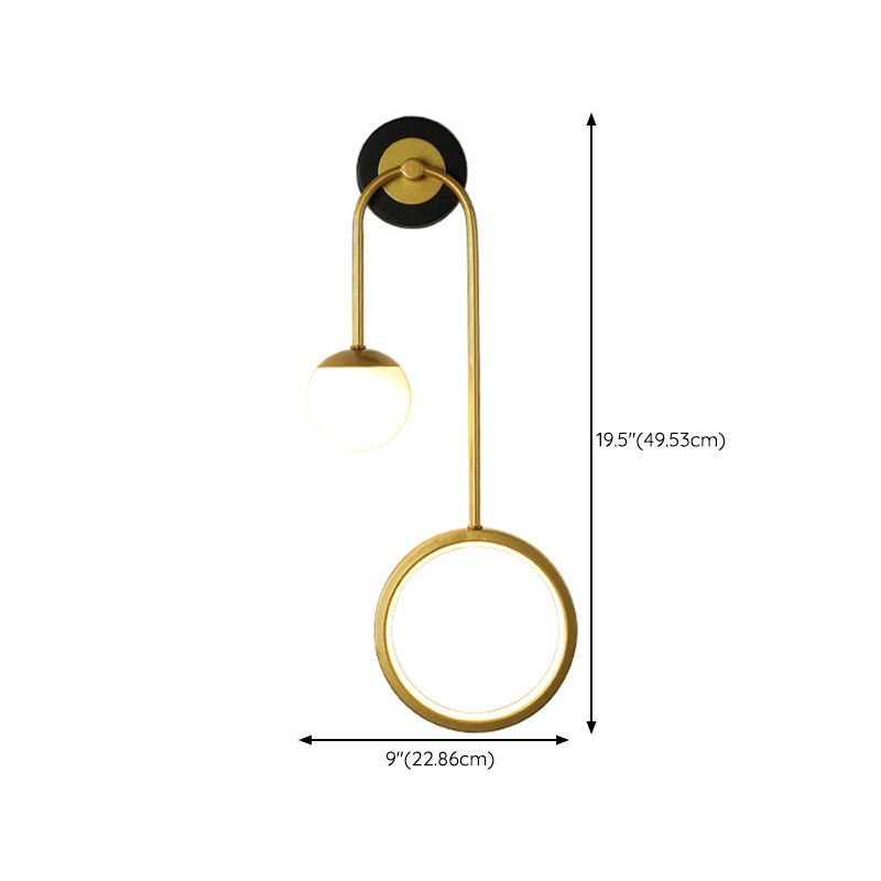 Modern Unique Shape Wall Mount Light Fixture 2 Light Wall Light Sconce in Gold