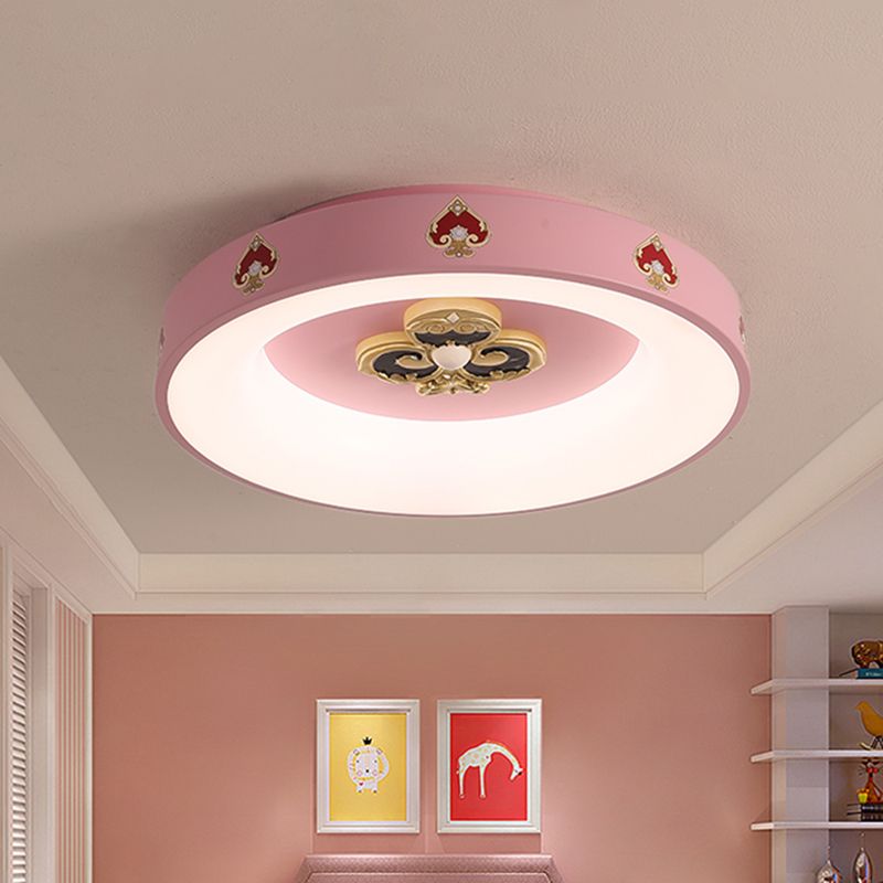 Lampada da soffitto a incasso circolare a LED rosa metallizzata con illuminazione da incasso per camera da letto delle ragazze