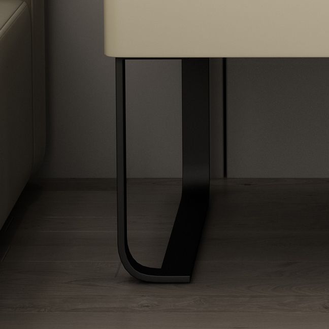 Modern Wooden Nightstand 19" Tall Sled Bedside Cabinet with Drawer