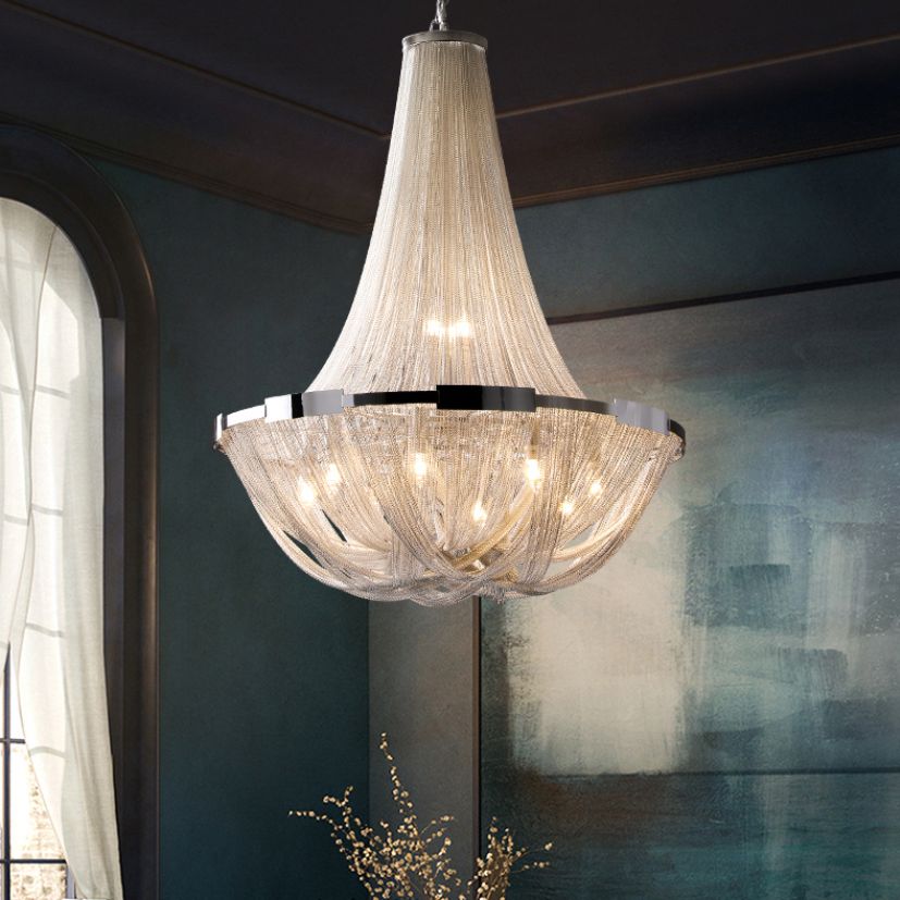 Contemporary Aluminum Ceiling Pendant Light Tassel Hanging Pendant Light for Living Room