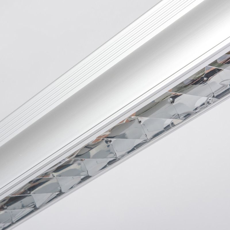 Iluminación colgante de oficinas LED con tono de metal lineal lámpara de techo colgante blanco para la oficina