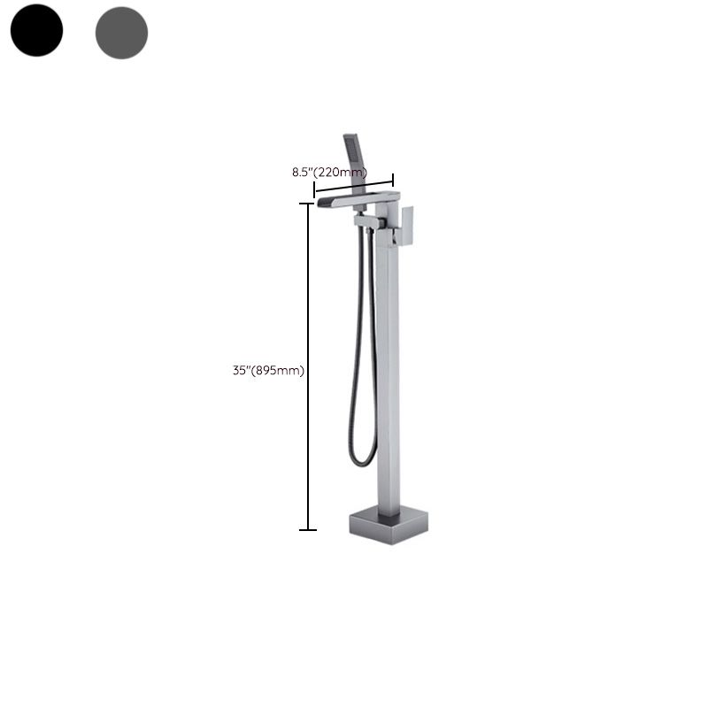 Floor Mounted Metal Freestanding Tub Filler Copper Freestanding Faucet with Hose