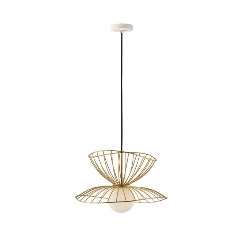 Nordic Minimalist Creative Open Cage Pendant Light Metal Suspension Light for Dining Table