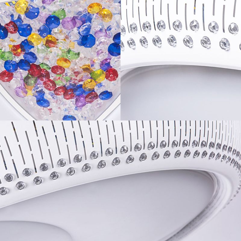 Circular Flush Mount Lighting Modernist Acrylic Led White Flush Ceiling Light Fixture in White Light, 23"/31" Wide