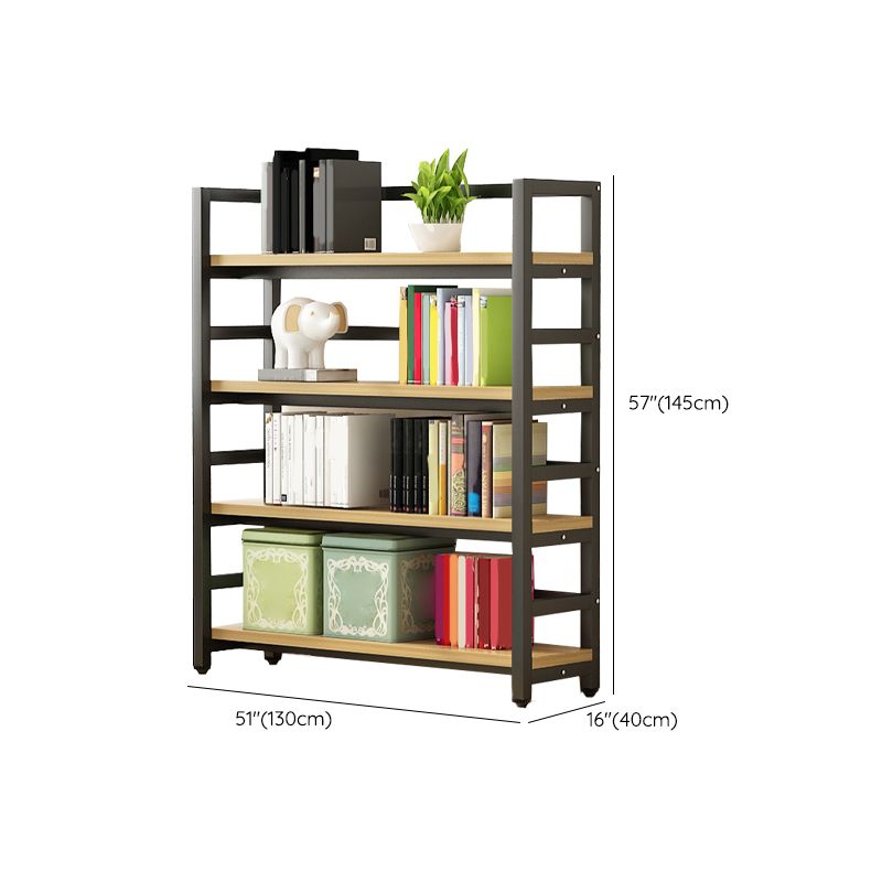 Modern Black Open Back Shelf Bookcase Shelves Included for Home Office