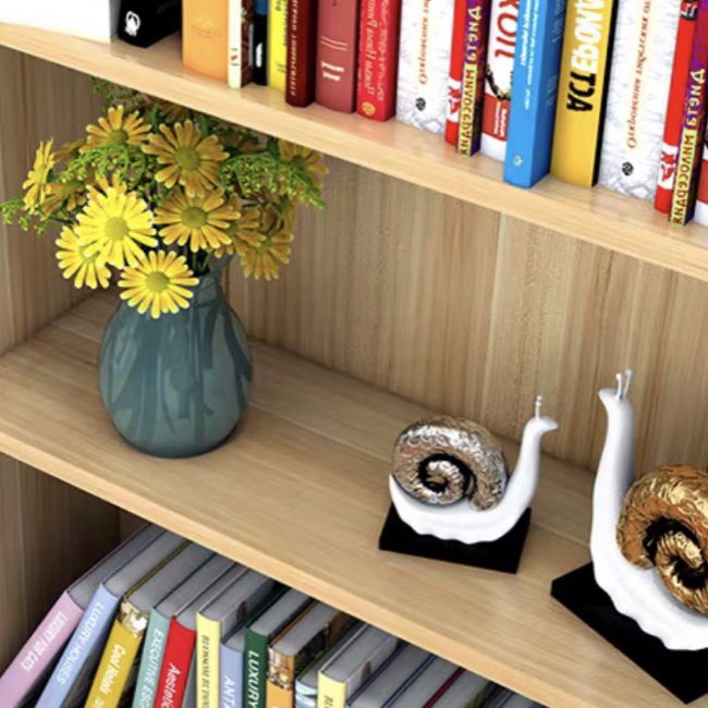 Closed Back Standard Storage Bookcase Nordic Wooden Bookshelf