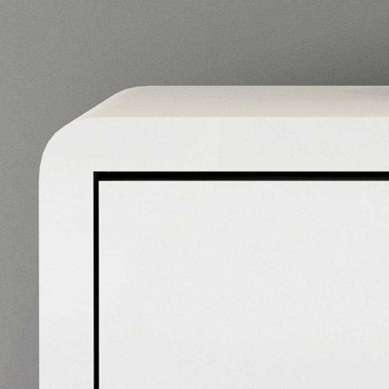 Glam White Storage Chest Dresser Solid Pine Storage Chest with Metal Feet