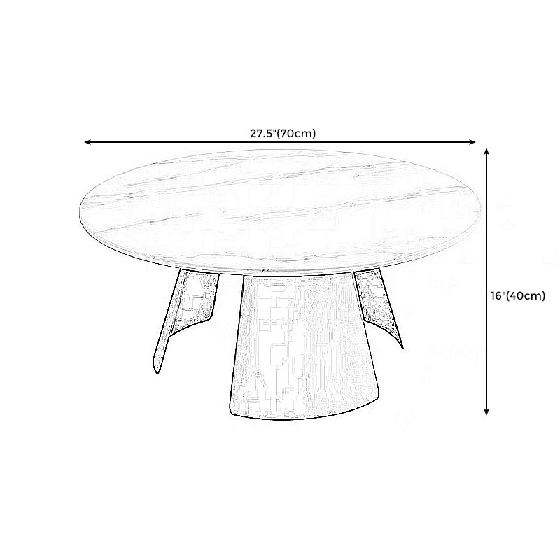 Modern Style Cocktail Table Slate Top Metal Base Round Coffee Table
