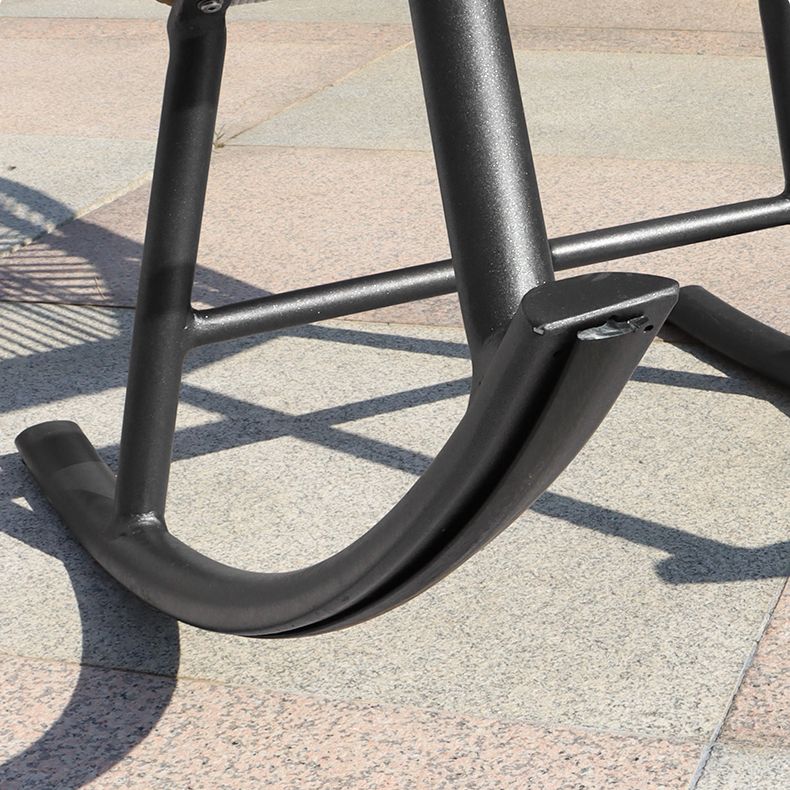 Contemporary Rocking Chair Wicker Spindle Backrest Metal Chair Legs Porch Rocking Chair