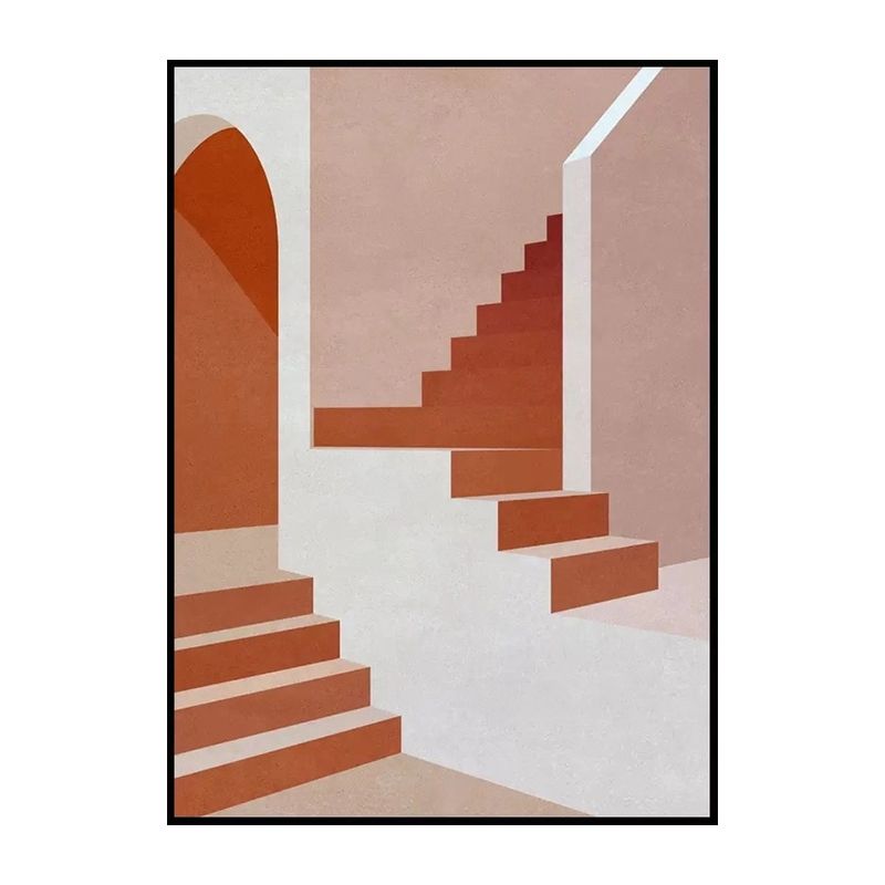 Binnentrap wanddecoratie in lichte kleur, eigentijdse stijl canvas voor eetkamer
