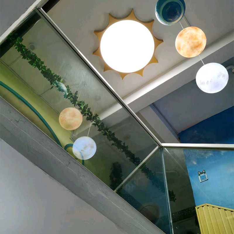 Lampada da soffitto semplice a LED con montaggio a incasso Lampada da soffitto gialla Sun con acrilico per la scuola materna