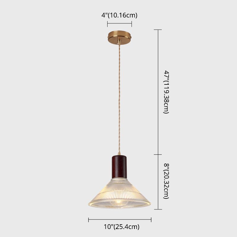 Lampada sospesa in vetro a costine lampada a sospensione a bulbo singolo per camera da letto