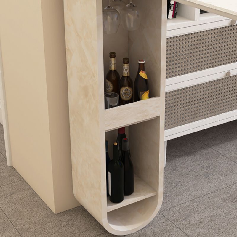 Free Form Bar Table Set 1/2 Pcs Stone Top Bar Table and Solid Wood Stools