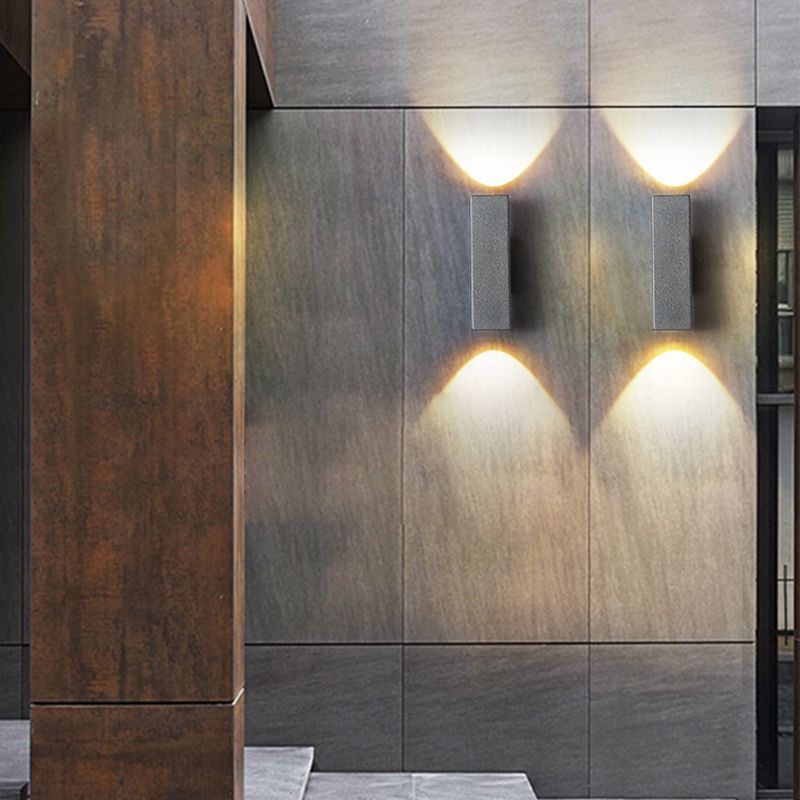 Lampada a parete Moderna lampada a parete grigia a 2 luci con tonalità di cemento