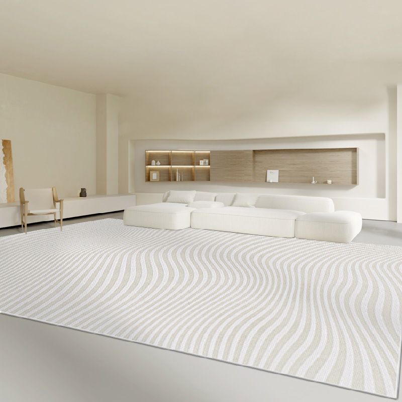 Modern Carpet Polyester Striped Area Carpet Stain Resistant Carpet for Drawing Room