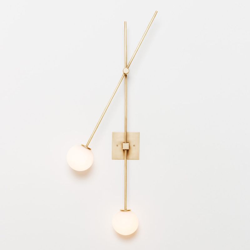 Lampada da parete in stile nordico a 2 luci con latte sfumatura sfumatura Minimalismo Linea lunghe strisce Lampada Posta Sconceo Luci