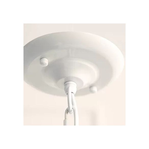 Babykristallkronleuchter, 5-Licht-Makkaron-Hängebliebe mit ausgestattetem Stofffarben, 23,5 "High x 22,5" im Durchmesser