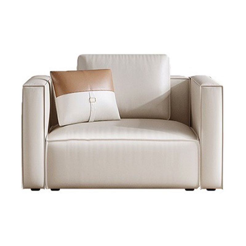 Square Armrest Latex/sponge Upholstered Tech Fabric Upholstered Off-white Sofa