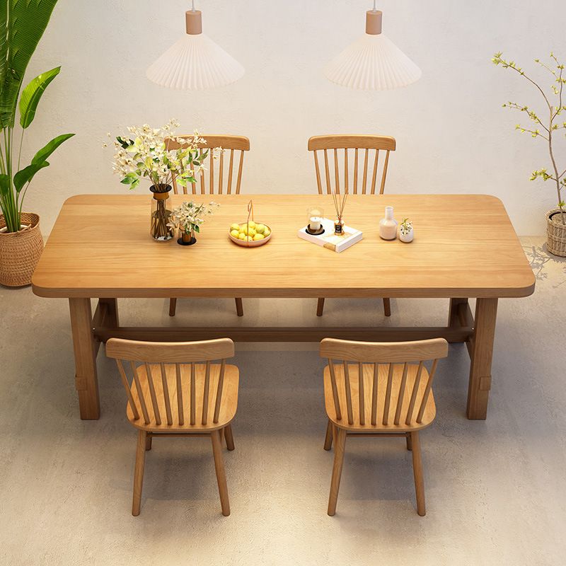 Kitchen Solid Wood Furniture 1/5 Pieces Standard Height Casual Dining Room Table Set
