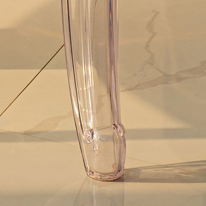 Modern Glass Dining Table Clear Dining Table with Plastic Base