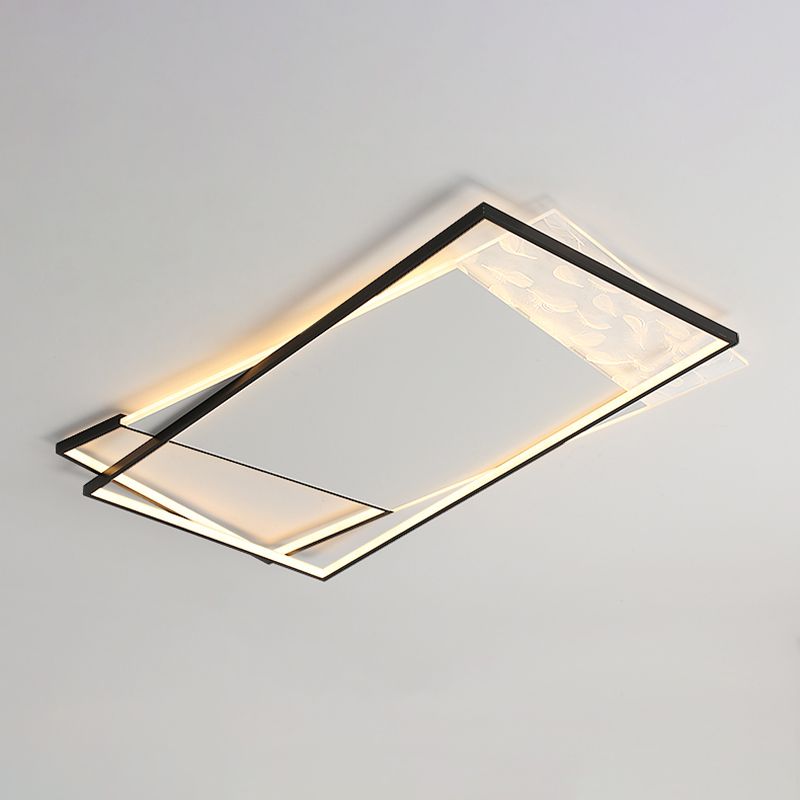 LED géométrique à LED à LED à lutte contre le plafond à la simplicité moderne Plume Plured Fer Flush Mount pour le salon