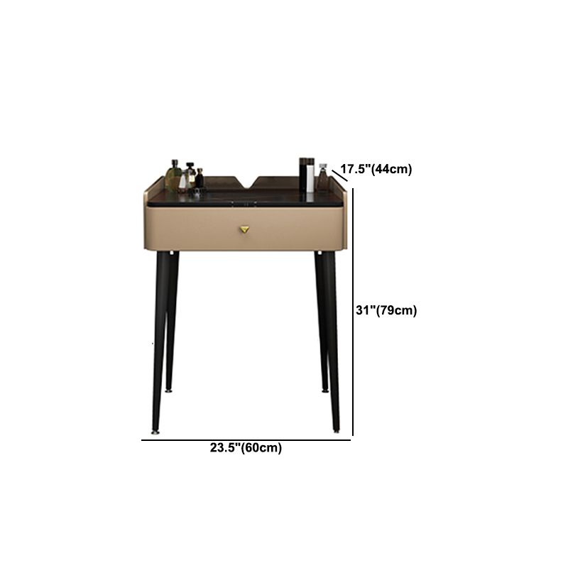 23.62" Wide Stone Vanity Table Modern Makeup Vanity Table Set with Storage Drawers