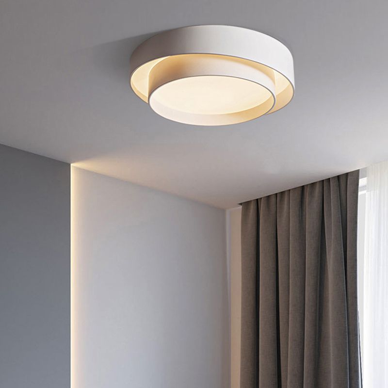 Lacquered Iron LED Ceiling Light in Modern Minimalist Style Acrylic Circular Flush Mount