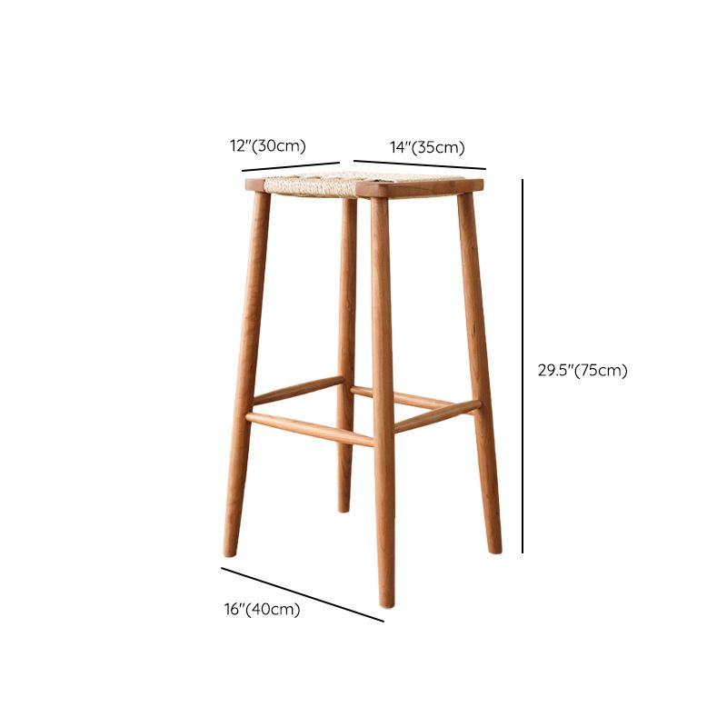 Contemporary Backless Bar Stools with Cherry Solid Wood Base