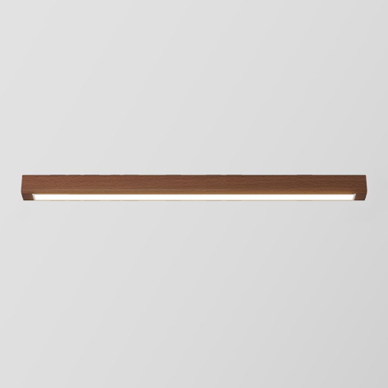 Houten lineaire vorm spoelplafondlicht moderne stijl 1 licht spoel plafond verlichtingsarmaturen