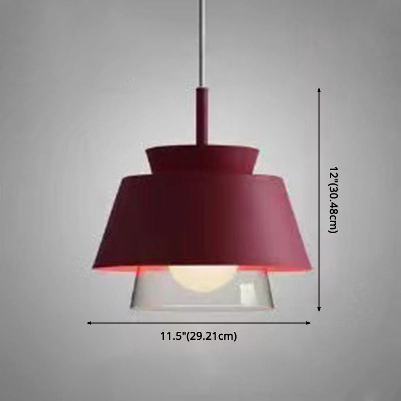 Modern Upside Down Trifle Pendant Light Metal Macarons 1-Light Pendant Lighting for Dining Room Table