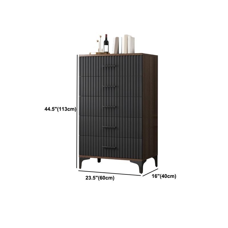 Contemporary Rectangle Accent Chest with Brown Top and Metal Legs