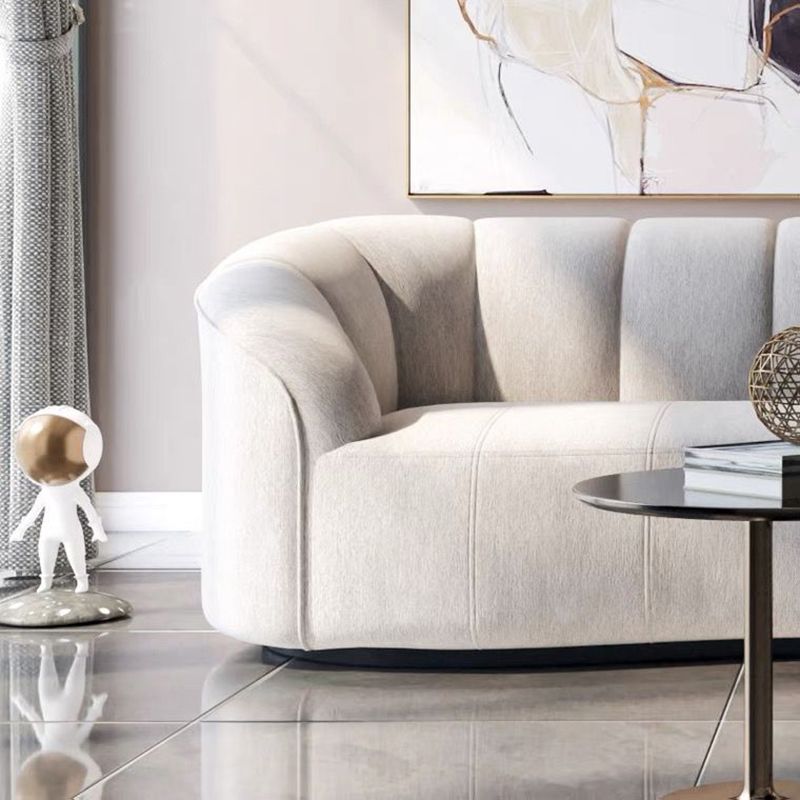 29.52" High Tuxedo Arm Sofa Gray Modern 3/4-seater Fabric Sofa