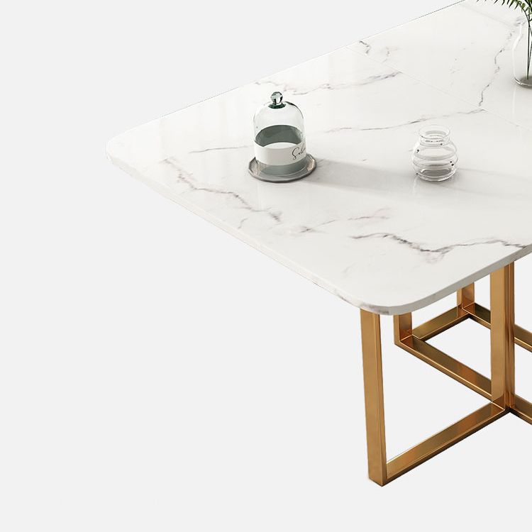 Rectángulo de mesa de comedor de piedra de estilo contemporáneo para el comedor en casa