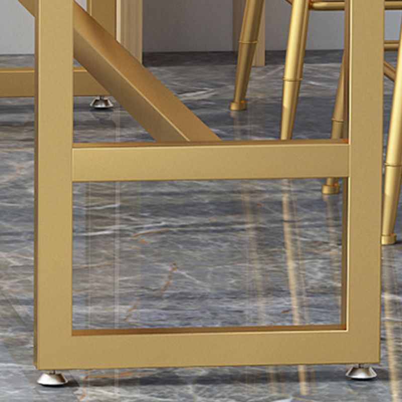 Glam Style Rectangle Bar Table 1/2/5/7 Pieces Faux Marble Counter Table