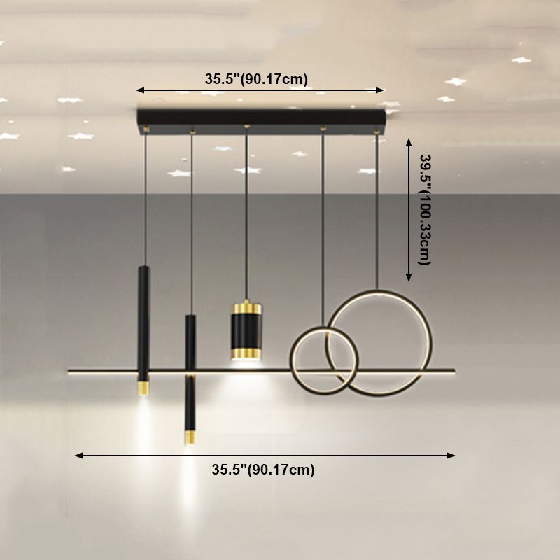 Modern Island Pendant Lamps Multi-Head Restaurant Hanging Light Fixtures