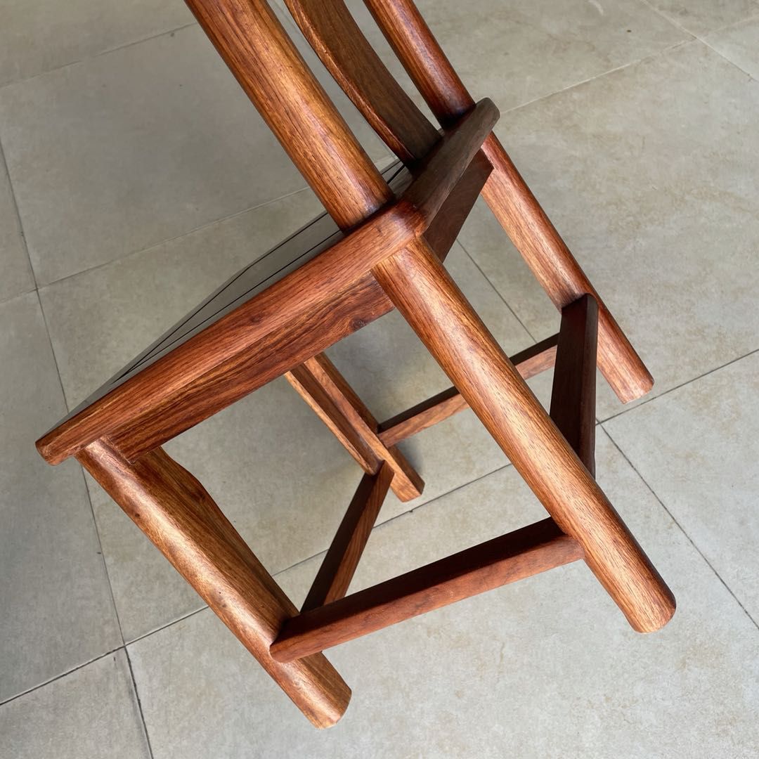 Modern Style Dining Chair Wooden Slat Back Side Chair for Living Room