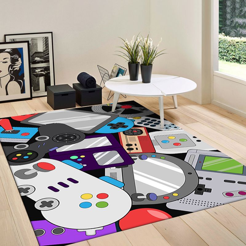Trendy Area Rug Simplicity Game Pad Pattern Carpet Stain Resistant Polyester Area Rug for Home Decor
