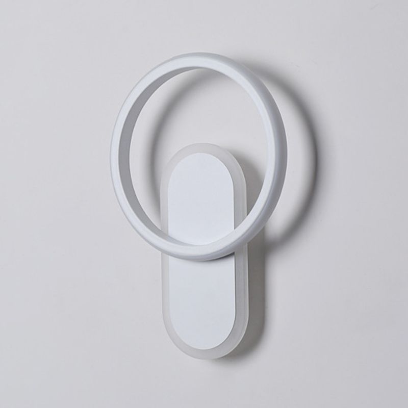 Single White Modernism Wall Mounted Sconce LED Statement Wall Light