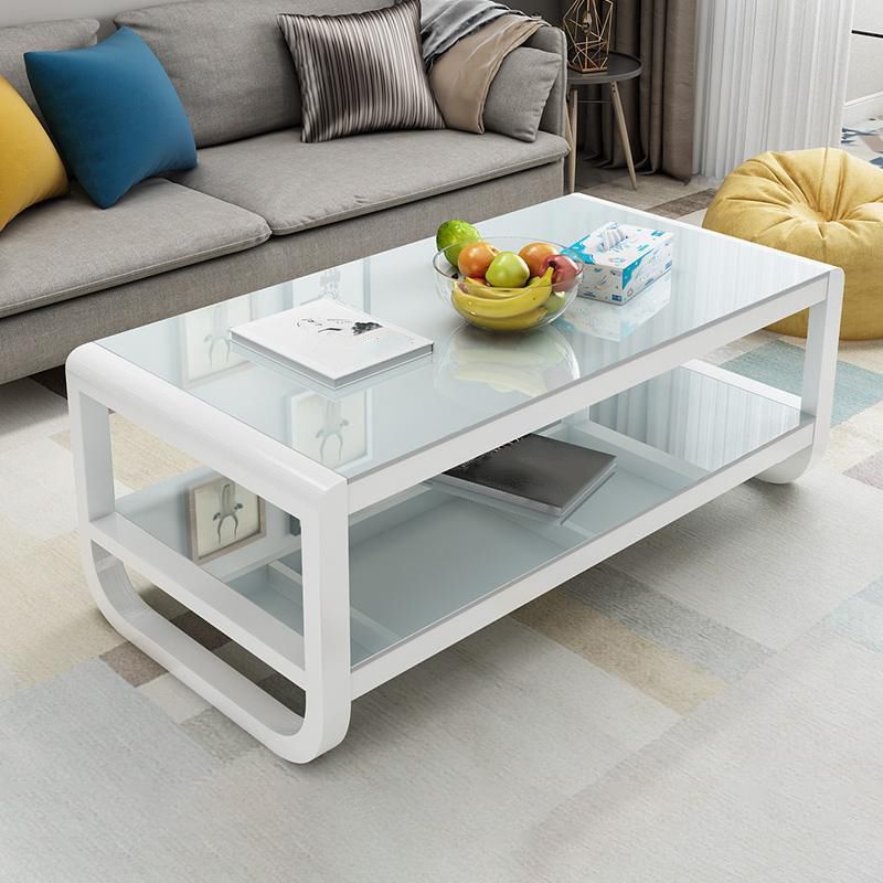Sled Coffee Table with Shelf Rectangular 1 Single Coffee Table