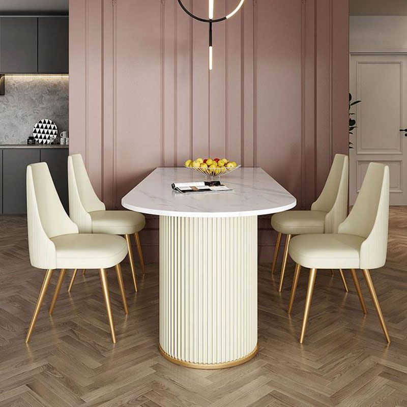 1/2/5 Pieces Dining Room Table Rectangular Sintered Stone Top Dining Chairs Set