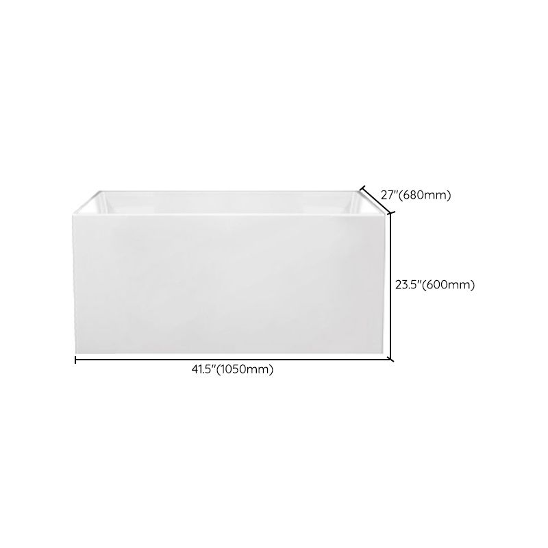 Rectangular Soaking Acrylic Bathtub Antique Finish Back to Wall Bath