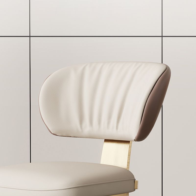 Glam Dining Chair Armless Dining Chair with Metal Legs for Kitchen