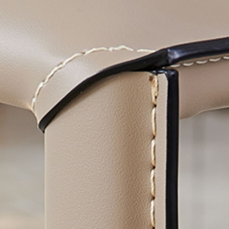 Modern Low Back Dining Chairs Faux Leather Armless Side Chair