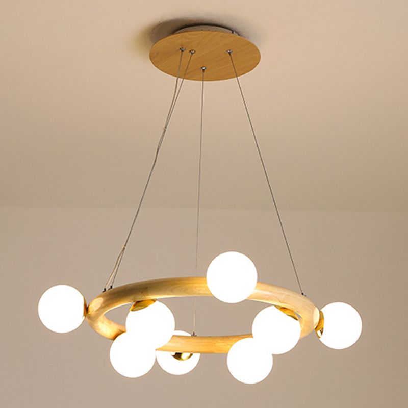 Lampada del lampadario contemporaneo a golf lampada a sospensione in legno per soggiorno