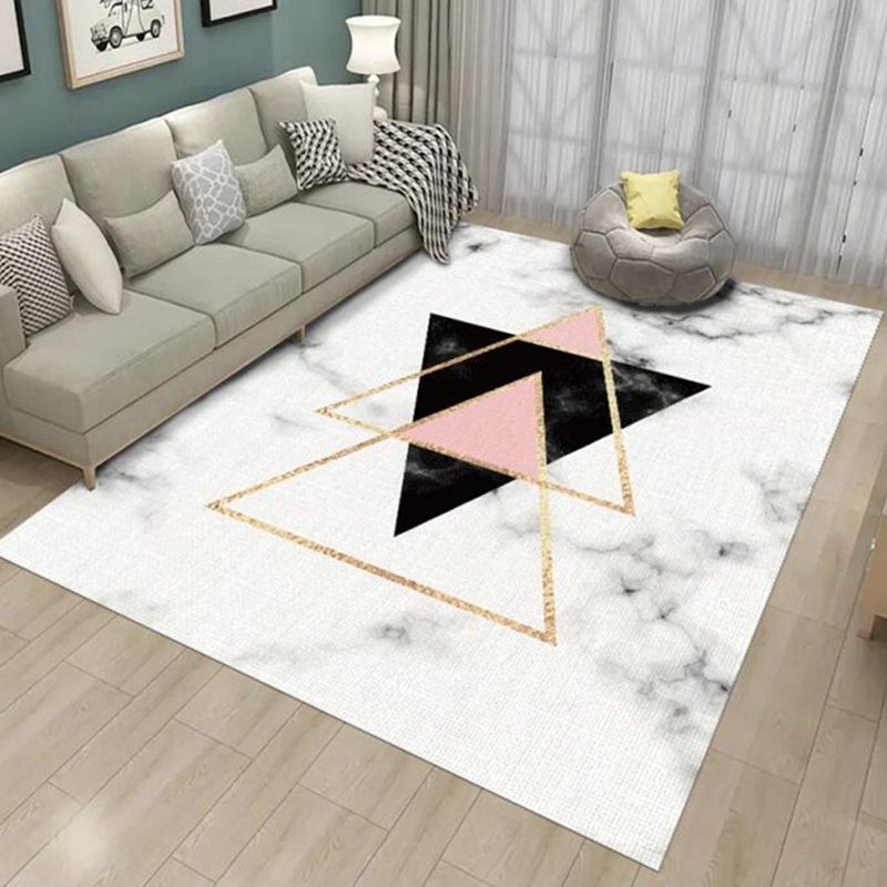 Contemporary Rug Polyester Abstract Rug Non-Slip Backing Rug for Home Decoration