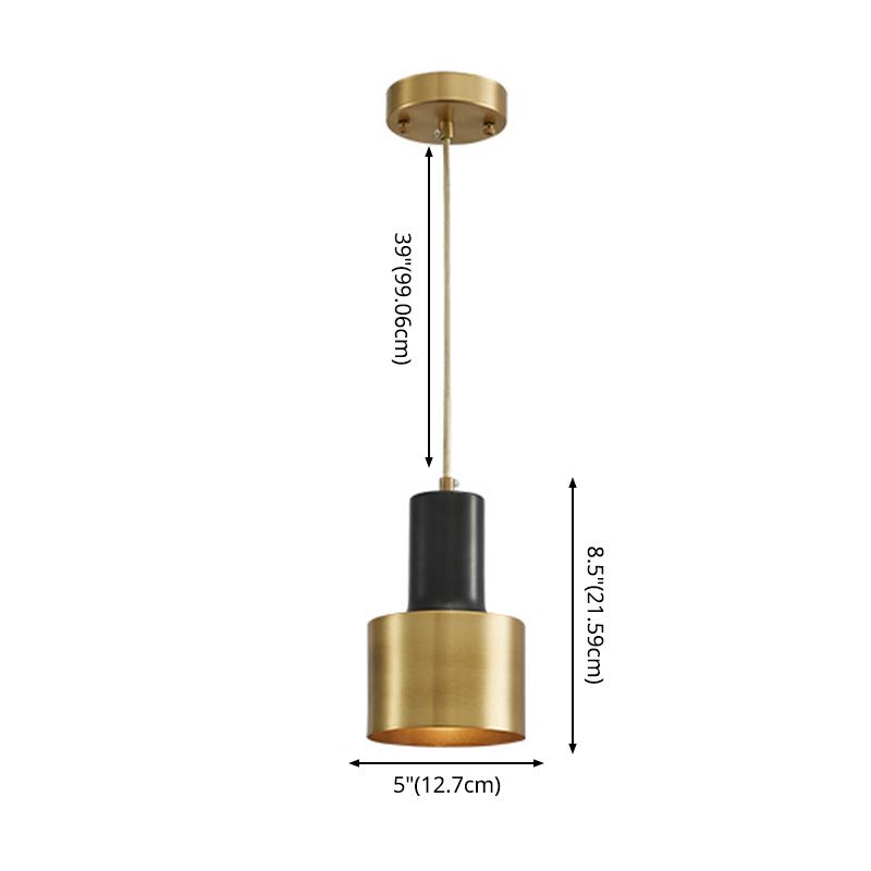 Cylinder Metal Hanging Ceiling Light Minimalist-Style Hanging Pendant Light for Bedroom