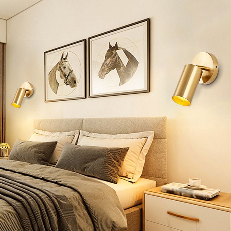 Single Golden/Black Contemporary Wall Mounted Sconce LED Iron Wall Light
