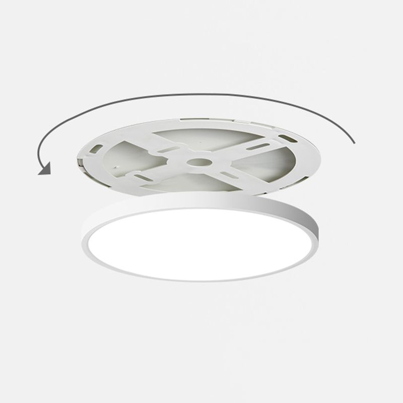 Moderne minimalistische LED Deckenleuchte Kunststoff Kreisbündige Halterung mit Acryl Schatten